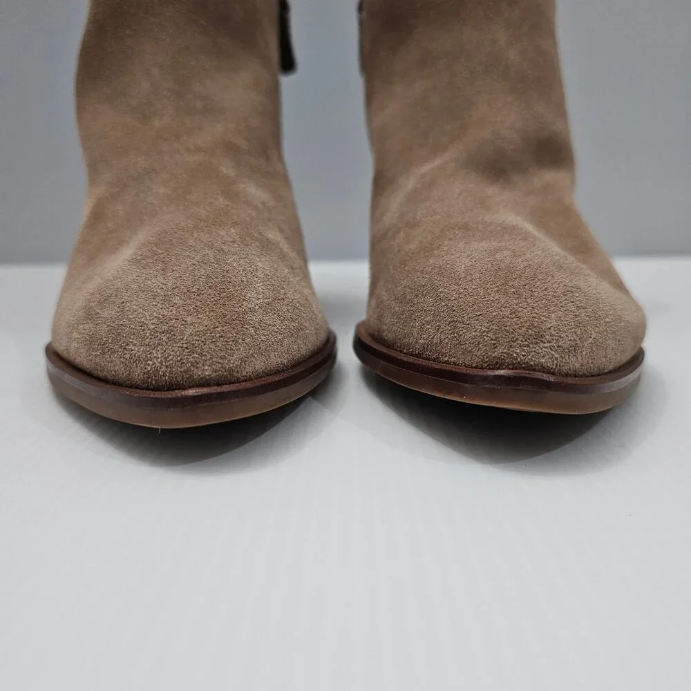 Cole Haan Vayda Ankle Boot Women 9.5 Whiskey Tan Suede Western Low Heel Fall NEW
